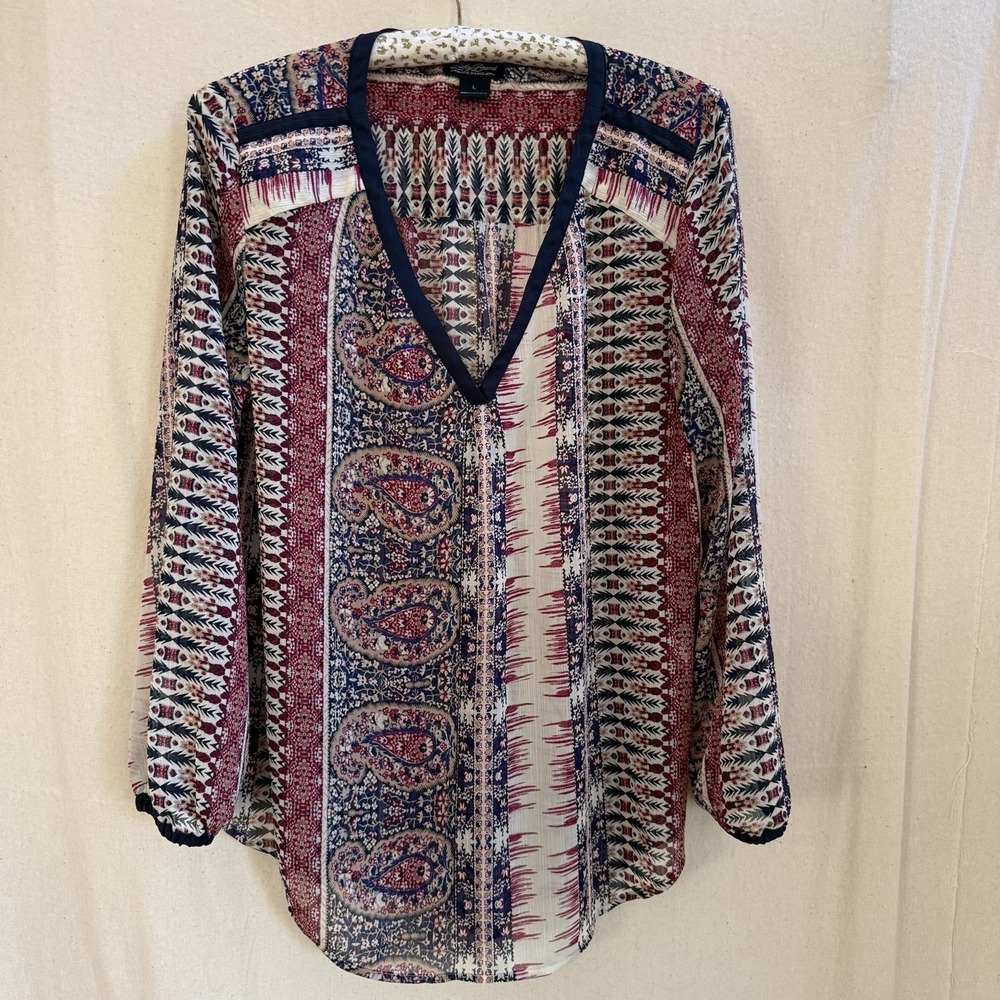Lucky Brand Blouse Top Womens Pullover Peasant Boho Cottagecore Prairie‎